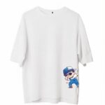 Baskılı T-Shirt Bisiklet Yaka T-Shirt - Beyaz