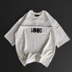 Baskılı T-Shirt Bisiklet Yaka Oversize T-Shirt - Beyaz