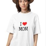 Bisiklet Yaka Baskılı Oversize T-Shirt - Beyaz