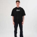 Erkek Kısa Kol Yazlık Tişört Bisiklet Yaka Baskılı Oversize T-Shirt -  Siyah