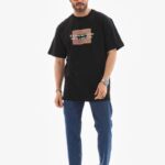 Erkek Baskılı T-Shirt Kısa Kol Bisiklet Yaka Regular Fit Rahat Kalıp Tişört -  Siyah