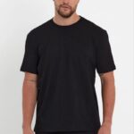Erkek Düz T-Shirt Kısa Kol Bisiklet Yaka Regular Fit Rahat Kalıp Günlük Tişört - Siyah