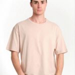 Düz T-Shirt Bisikilet Yaka Oversize T-shirt - Bej