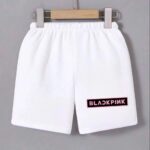 Kadın Beli Lastikli Baskılı Mini Şort - Beyaz