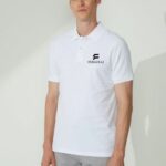 Erkek Pike Polo Yaka Tişört Düğmeli Baskılı T-Shirt - Beyaz