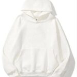 Kadın Kapüşonlu Kanguru Cepli 3 İplik Pamuklu Düz Hoodie Sweatshirt - Beyaz