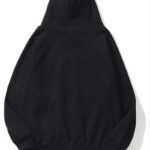 Kadın Kapüşonlu Kanguru Cepli 3 İplik Pamuklu Düz Hoodie Sweatshirt - Siyah