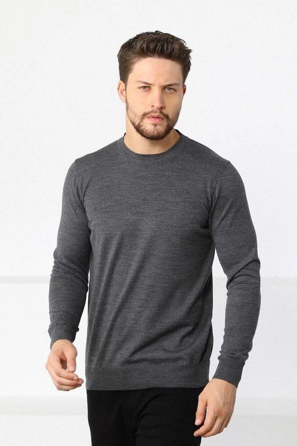 vlmrtr-6254_unisex-uzun-kol-biskilet-yaka-dokuma-triko-fume-6709123-sw600sh900-32lwfi51.jpg Erkek Bisiklet yaka Kazak Uzun Kol Dokuma Triko - Füme - Görsel 1