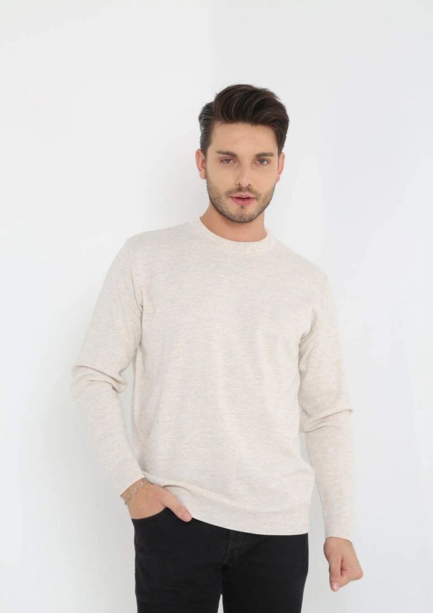 vlmrtr-6255_unisex-uzun-kol-biskilet-yaka-dokuma-triko-bej-2271926-sw904sh1280-200ilh3f.jpg Erkek Bisiklet yaka Kazak Uzun Kol Dokuma Triko - Bej - Görsel 1