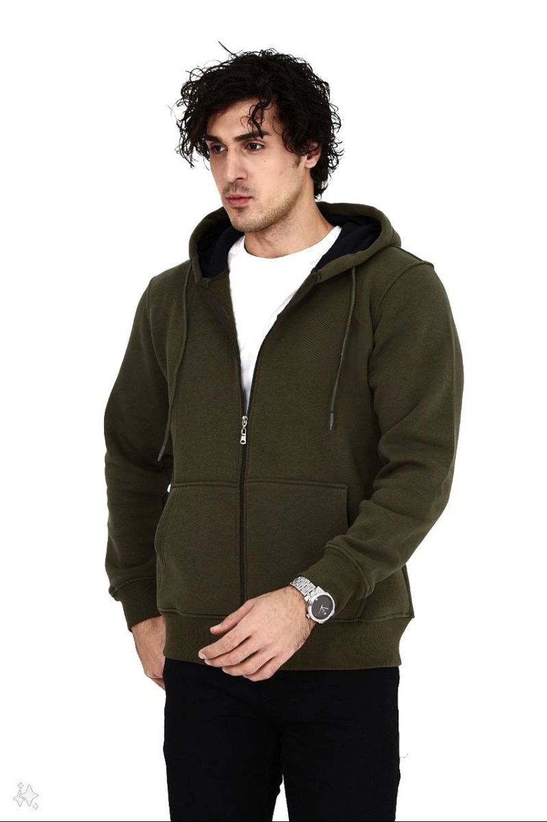 vlmrtr-6266_unisex-tam-fermuarli-kapsonlu-sweatshirt-haki-92201369-sw852sh1280-1wn5xwyr.jpg Erkek 3 İplik Pamuklu Kapüşonlu Tam Fermuarlı Cepli Hoodie Sweatshirt - Haki - Görsel 1