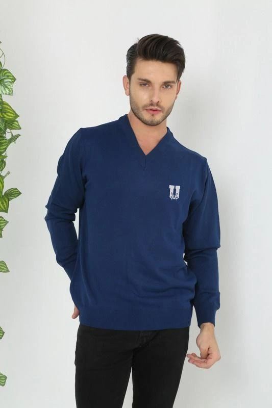 vlmrtr-6273_baskili-v-yaka-uzun-kol-dokuma-triko-indigo-80187210-sw533sh800-ks6vohnv.jpg Erkek V Yaka Kazak Baskılı Dokuma Triko - Indigo - Görsel 1