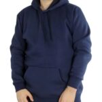 Erkek 3 İplik Pamuklu Kapüşonlu Cepli Oversize Hoodie Sweatshirt - Lacivert