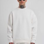 Bisikilet Yaka 3 plik Pamuklu SweatShirt - Beyaz
