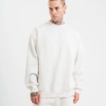 3 İplik Pamuklu Bisiklet Yaka Yıkamalı SweatShirt - Beyaz