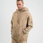 ERKEK 3 iplik Pamuklu Oversize Kapüşonlu Yıkamalı Hoodie SweatShirt - Bej