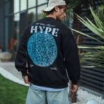 Erkek 3 İplik Pamuklu Bisiklet Yaka Baskılı SweatShirt - Siyah