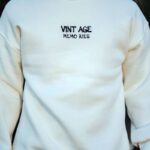 Erkek Bisiklet Yaka 3 İplik pamuklu Baskılı SweatShirt - Beyaz