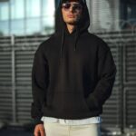 Erkek 3 İplik Pamuklu Kapüşonlu Basic SweatShirt Hoodie - Siyah