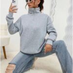 3 iplik Pamuklu Yarım Farmuarlı Yakalı SweatShirt - Gri
