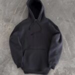 Kapüşonlu Kanguru Cepli 3 İplik Pamuklu Oversize Hoodie Sweatshirt - Füme
