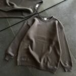 Bisiklet Yaka 3 İplik Pamuklu Basic SweatShirt - Füme