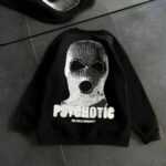 3 iplik Kışlık Bisiklet Yaka Baskılı SweatShirt - Siyah