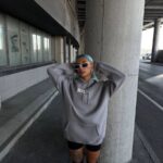 Kapüşonlu Kanguru Cepli Sweatshirt 3 İplik Pamuklu Baskılı Hoodie - Gri