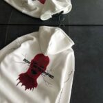 Kadın Kapüşonlu Kanguru Cepli Sweatshirt 3 İplik Pamuklu Baskılı Hoodie - Beyaz