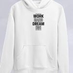 Kadın Oversize Kapüşonlu Cepli Baskılı 3 İplik Pamuklu Hoodie Sweatshirt - Beyaz