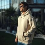 3 İplik Pamuklu Kapüşonlu Kanguru Cepli Oversize Hoodie Sweatshirt - Bej