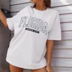 T-Shirt Bisiklet Yaka FLORIDA Baskılı T-Shirt - Beyaz
