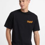 T-Shirt Baskılı Oversize T-shirt - Siyah