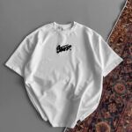 Bisiklet Yaka Baskılı T-Shirt T-Shirt - Beyaz