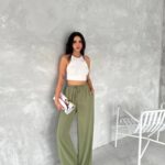 Kadın Ayrobin Oversize Kadın Pantolon - Mint Yeşili