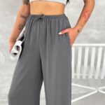 Kadın Ayrobin Oversize Kadın Pantolon - Füme