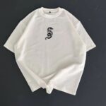 Erkek Ön ve Arka Baskılı T-Shirt Kısa Kol Bisiklet Yaka Regular Fit Tişört -  Beyaz