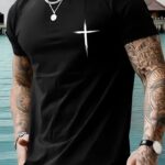 T-Shirt Bisiklet Yaka Baskılı Oversize T-Shirt - Siyah