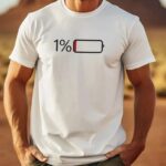 Sarj %1 Baskılı T-Shirt Bisiklet Yaka T-Shirt - Beyaz