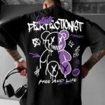 T-shirt Baskılı Bisiklet Yaka T-Shirt - Siyah