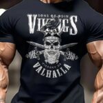 Ön ve Arka Baskılı T-Shirt Bisiklet Yaka T-Shirt - Siyah