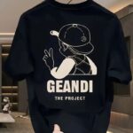 T-Shirt "GANDHI The Project" Baskılı T-Shirt - Siyah