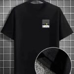 T-Shirt Dağ Grafikli T-shirt - Siyah