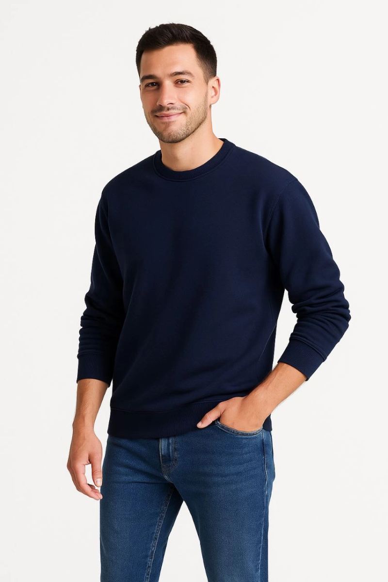 vlmrtr-8648_erkek-uc-iplik-duz-bisiklet-yaka-sweatshirt-lacivert-12964223-sw853sh1280-7e7tekll.jpg 3 İplik Pamuklu Düz Bisiklet Yaka SweatShirt - Lacivert - Görsel 1