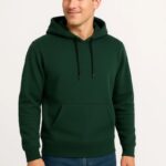 3 İplik Pamuklu Kapüşonlu Kanguru Cepli SweatShirt hoodie - Haki