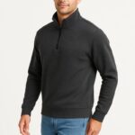 Erkek Dik Yaka Yarım Fermuarlı 3 İplik Pamuklu Sweatshirt -  Antrasit