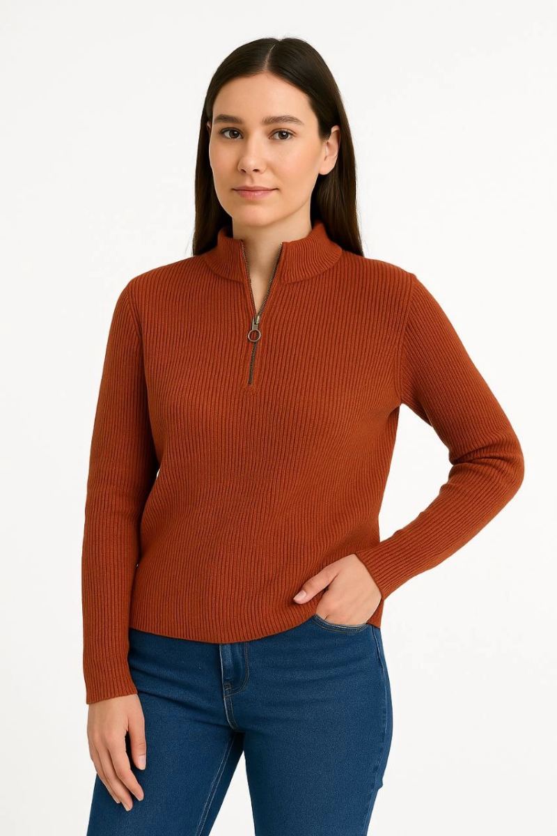 vlmrtr-8714_kadin-yarim-fermuarli-triko-kazak-selanik-orgu-dik-yaka-pamuklu-dokuma-oversize-uzun-kollu-kislik-model-kiremit-79837422-sw853sh1280-1voyztw7.jpg KADIN Yarım Fermuarlı Triko Kazak Selanik Örgü Dik Yaka Pamuklu Dokuma Oversize - Kiremit - Görsel 1