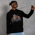 Kapüşonlu Kanguru Cepli Sweatshirt 3 İplik Pamuklu Baskılı Hoodie - Beyaz