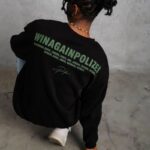 Erkek Oversize Sweatshirt Ön ve Sırt Baskılı 3 İplik Pamuklu - Siyah