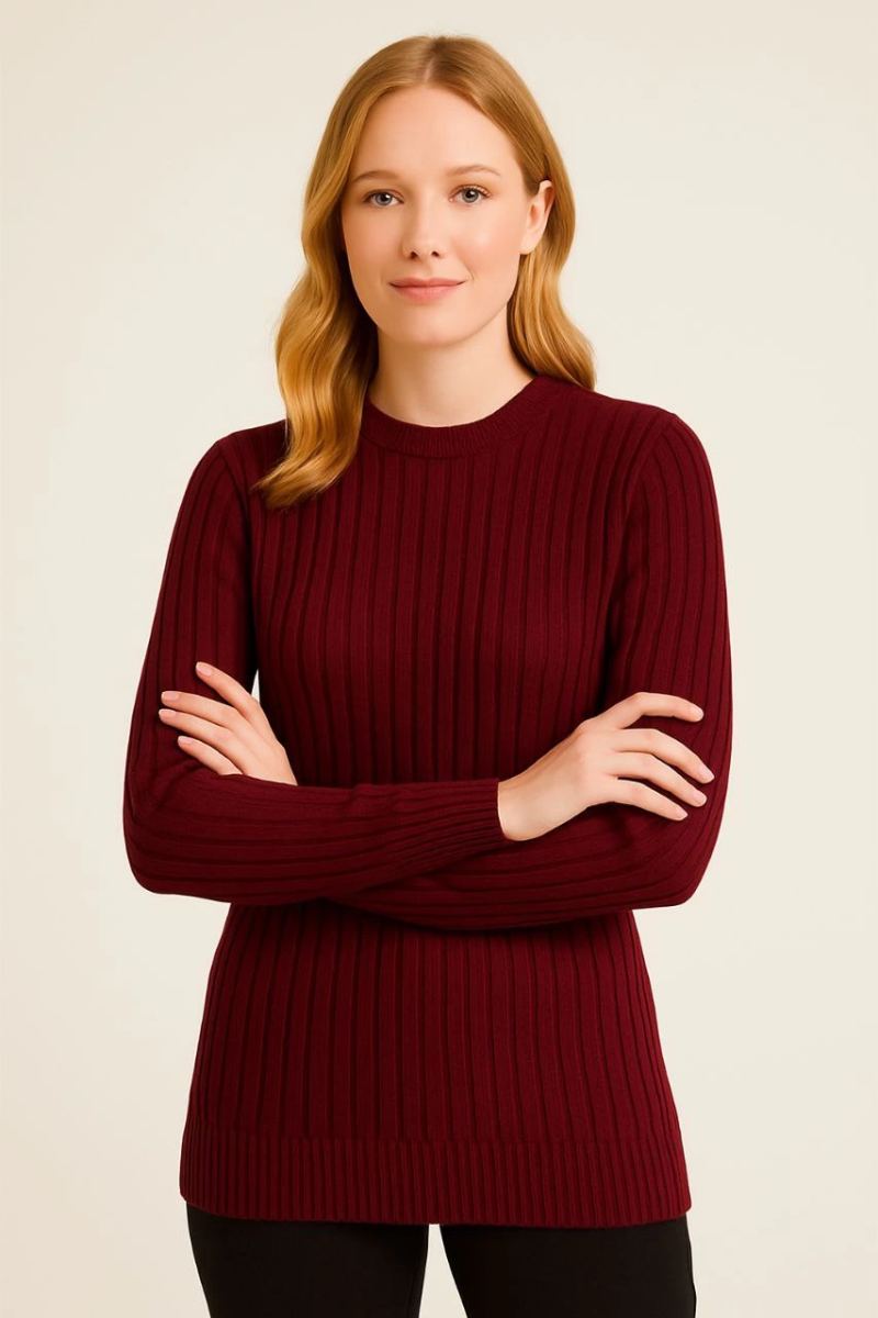 vlmrtr-8895_kadin-bisiklet-yuvarlak-yaka-triko-kazak-pamuklu-kalin-fitilli-dokuma-regular-fit-uzun-kollu-kislik-model-bordo-88983739-sw853sh1280-f6o2qg81.jpg Kadın Bisiklet Yaka Triko Kazak Pamuklu Kalın Fitilli Dokuma Regular Fit - Bordo - Görsel 1