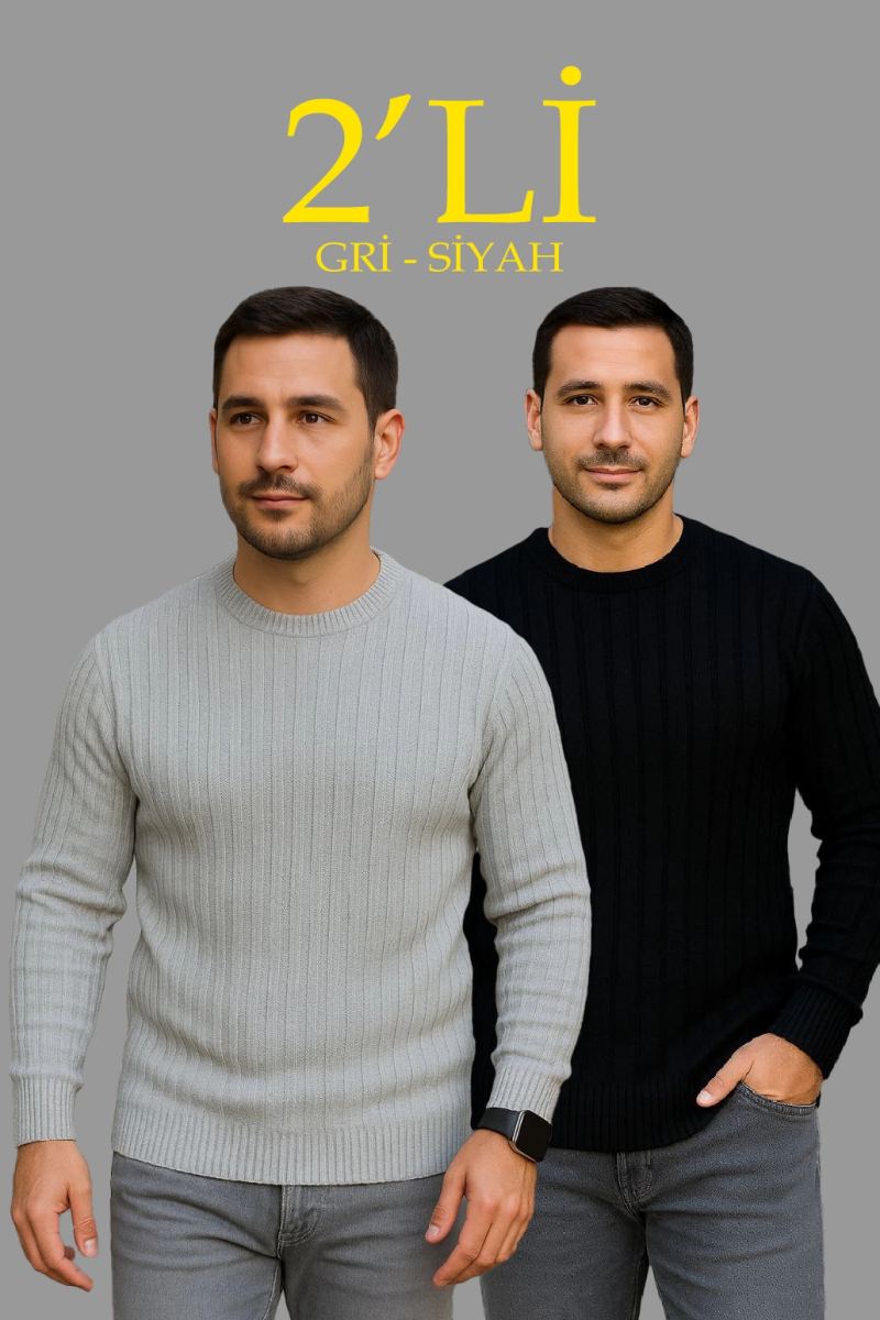 vlmrtr-8905_erkek-fitilli-triko-kazak-2li-set-siyah-gri-kalin-dokuma-pamuklu-regular-fit-bisiklet-yaka-uzun-kollu-rahat-kislik-kazak-kombini-55313958-sw1030sh1545-1tz4e82z.jpg Erkek Fitilli Triko Kazak 2’li Set Siyah Gri Kalın Dokuma Pamuklu Regular Fit Bisiklet - Görsel 1
